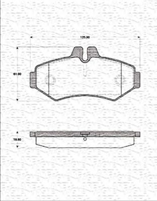 MAGNETI MARELLI 363702161264 -  Комплект тормозных колодок, дисковый тормоз